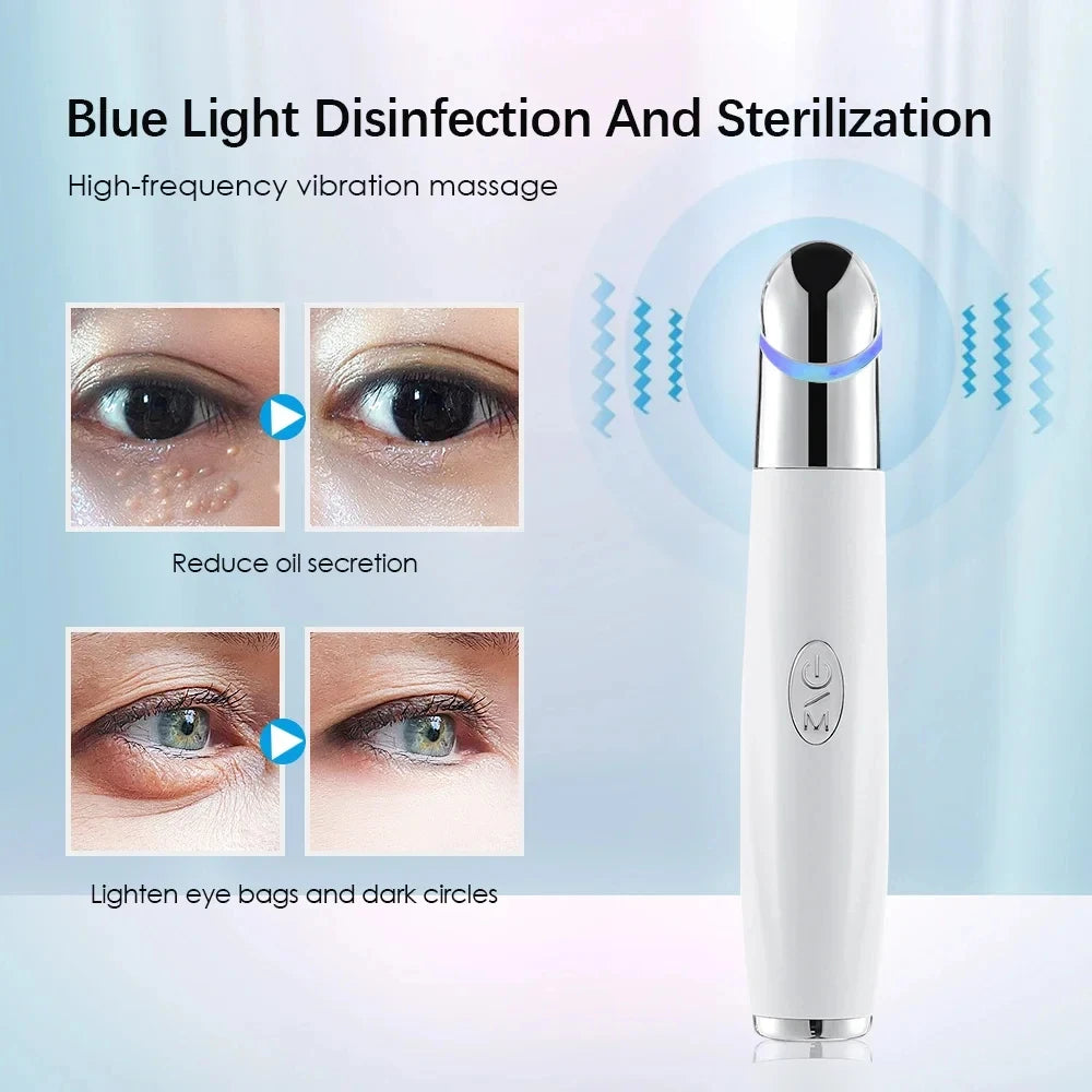 3-In-1 Eye Massager for Brightening & Wrinkle Reduction, Blue Light Therapy & Constant Heat Compress for Dark Circles Puffiness