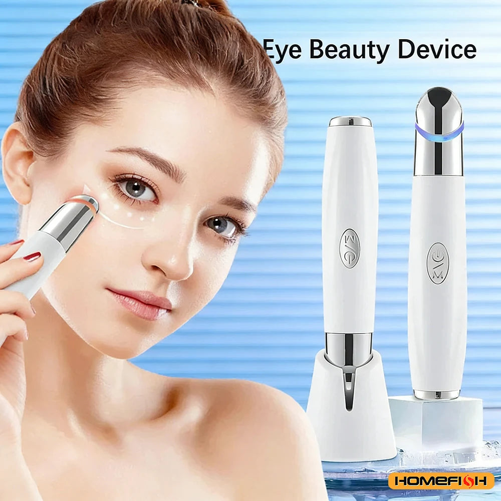 3-In-1 Eye Massager for Brightening & Wrinkle Reduction, Blue Light Therapy & Constant Heat Compress for Dark Circles Puffiness